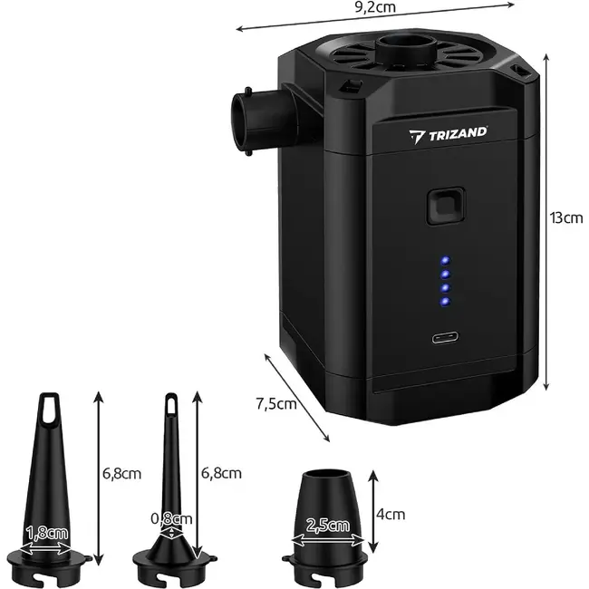 Trizand Draadloze Acculuchtpomp voor Camping en Strand - 5000 mAh - Compact en Krachtig