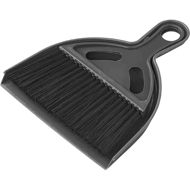 ProPlus Compacte stoffer en blik set - 17 x 19,5 cm - Grijs/Zwart - Ideaal voor kamperen