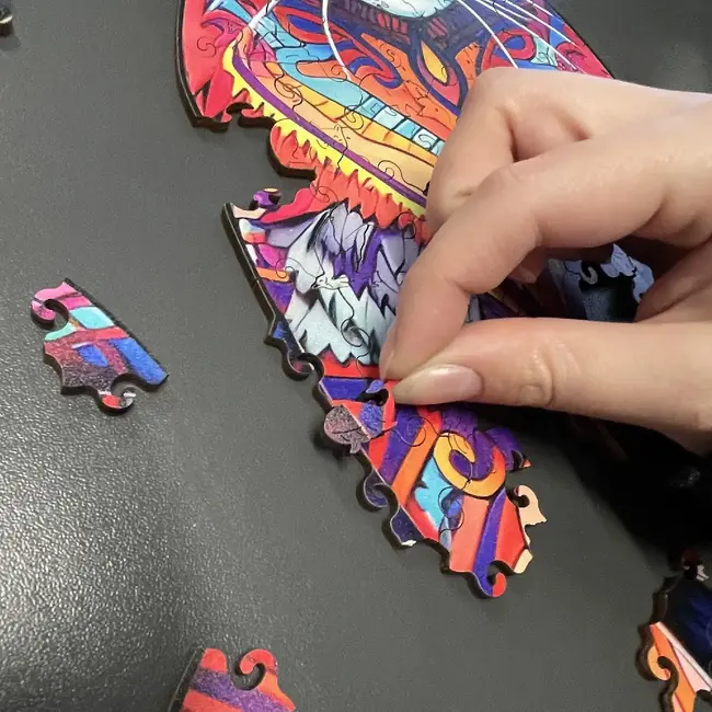 Kruzzel Houten Puzzel Kat - 130 Stukjes voor Creatief Speelplezier
