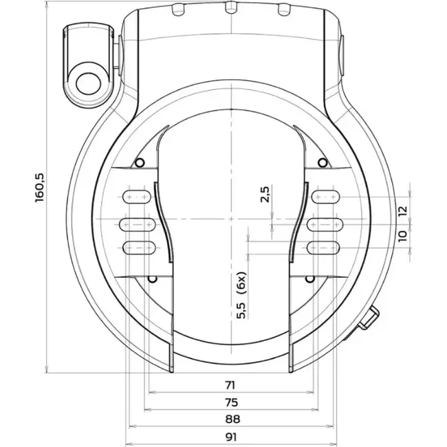 AXA Ringslot met spatbordbevestiging - Kinderbeveiliging - Ergonomische knop - Zwart - Beveiligingsniveau 12