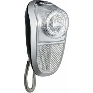 Union LED koplamp voor fiets - Naafdynamo - Zilver/Zwart - Duurzaam en betrouwbaar