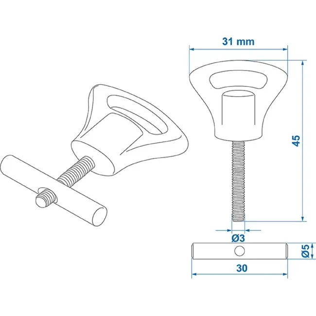 ProPlus Eindstop tentrail - kunststof knop - Ø 5-6 mm - set van 2