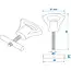 ProPlus Eindstop tentrail - kunststof knop - Ø 5-6 mm - set van 2
