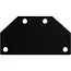 Falkx Reflector verloopplaat - zwart staal - 9,5x4,5 cm - voor Gazelle bagagedragers