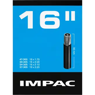 Impac Binnenband 16x1.75/2.35 - Schrader ventiel 35mm - Duurzaam rubber - ETRTO 47/57-305