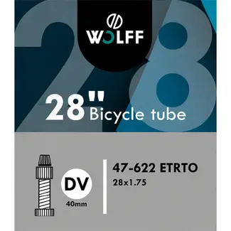 WOLFF Binnenband 28x1.75 - ETRTO 47/622 - Dunlop ventiel 40mm - Geschikt voor stadsfietsen