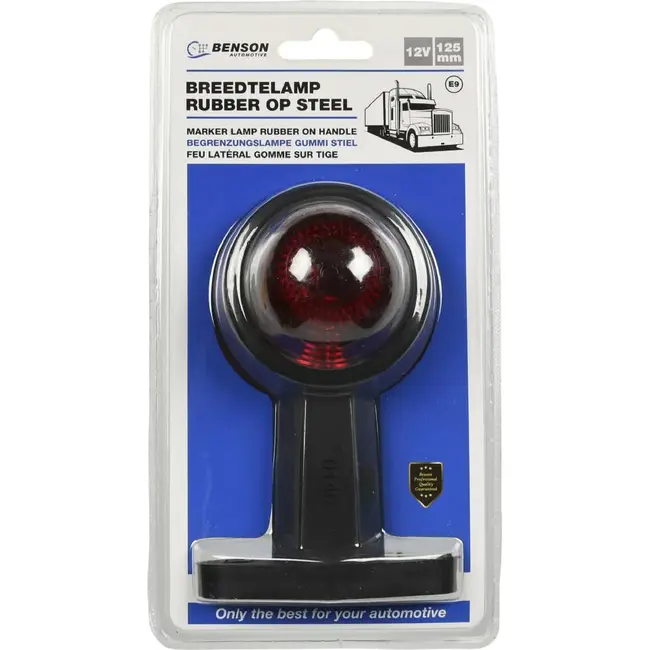 Benson Breedtelamp rubberen behuizing - voorbedraad - 125 mm - rood en wit