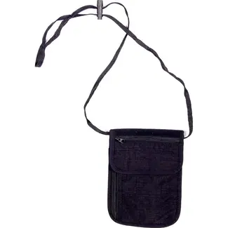 Benson Reisportemonnee - Halsportemonnee - Zwart - Compact - Verstelbare riem - 17 × 14 cm