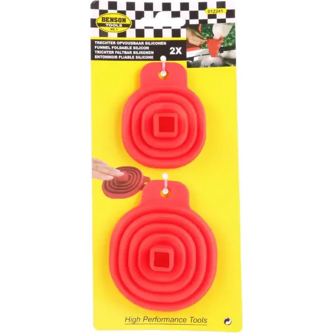 Benson Trechterset - Silicone - Rood - 2-delig - 55 & 75 mm