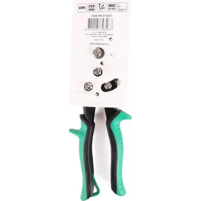Hofftech Blikschaar - Rechtshandige knip - Gehard carbon staal - 250 mm - Easy-grip handvaten