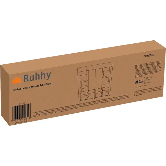 Ruhhy Opvouwbare Stoffen Kledingkast - 170x170 cm - Lichtgewicht & Praktisch