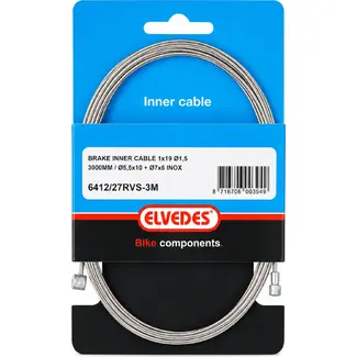 Elvedes Binnenkabel rem - 3m - RVS - 1.5mm - 2 nippels