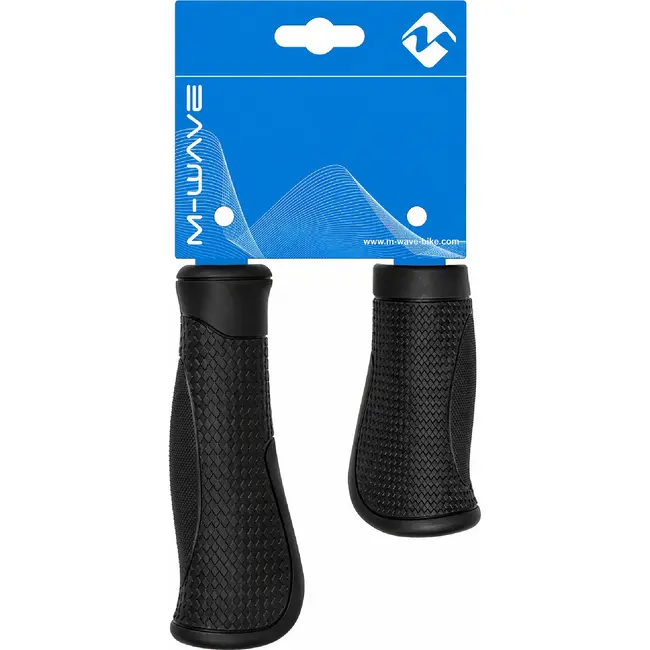 M-Wave Ergonomische fietshandvatten - 130/95 mm - Zwart - Zonder klemmen