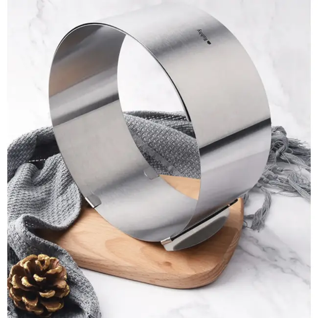 Ruhhy Verstelbare RVS Taartring 12 cm Hoog Bakring voor Taarten, Biscuit, Cheesecake en Professionele Dessertcreaties
