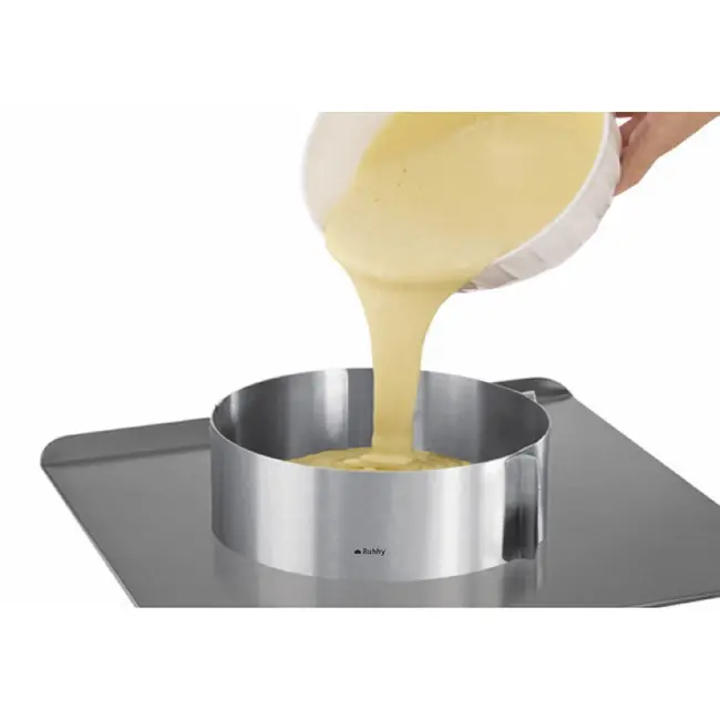 Ruhhy Verstelbare RVS Taartring 12 cm Hoog Bakring voor Taarten, Biscuit, Cheesecake en Professionele Dessertcreaties