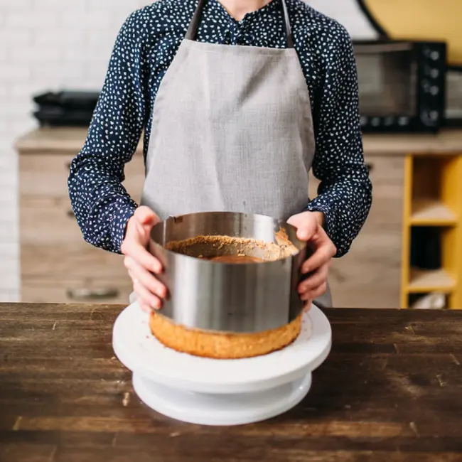 Ruhhy Verstelbare RVS Taartring 12 cm Hoog Bakring voor Taarten, Biscuit, Cheesecake en Professionele Dessertcreaties
