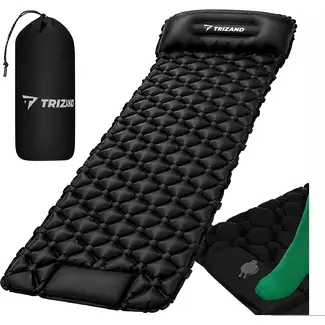 Malatec Zelfopblaasbaar eenpersoons luchtmatras 190 x 60 cm met voetpomp en opberghoes voor kamperen en trekking