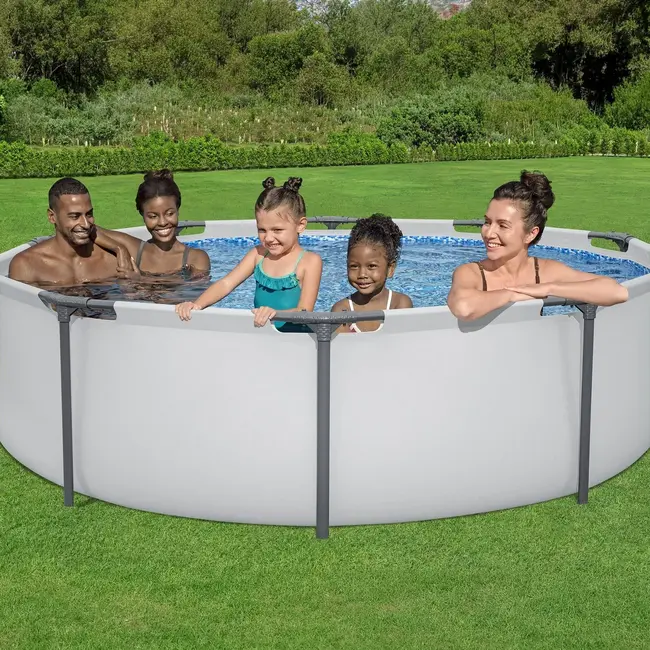 Bestway Rond Frame Zwembad 305 x 76 cm met Stalen Constructie en Duurzame Zwembadwand voor de Tuin