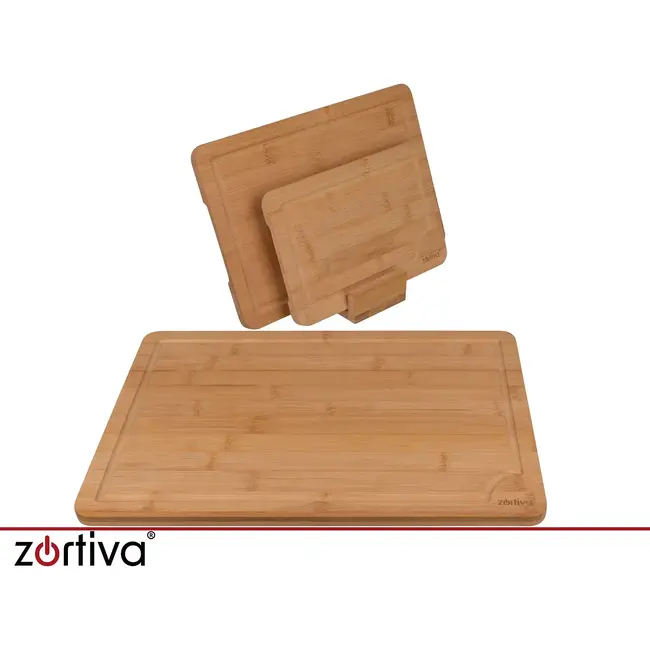 Zortiva Bamboe Snijplanken Set 3 Stuks met Ophangopening voor Keuken, Snijwerk en Presentatie van Gerechten