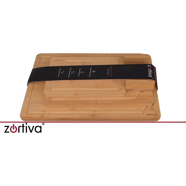 Zortiva Bamboe Snijplanken Set 3 Stuks met Ophangopening voor Keuken, Snijwerk en Presentatie van Gerechten