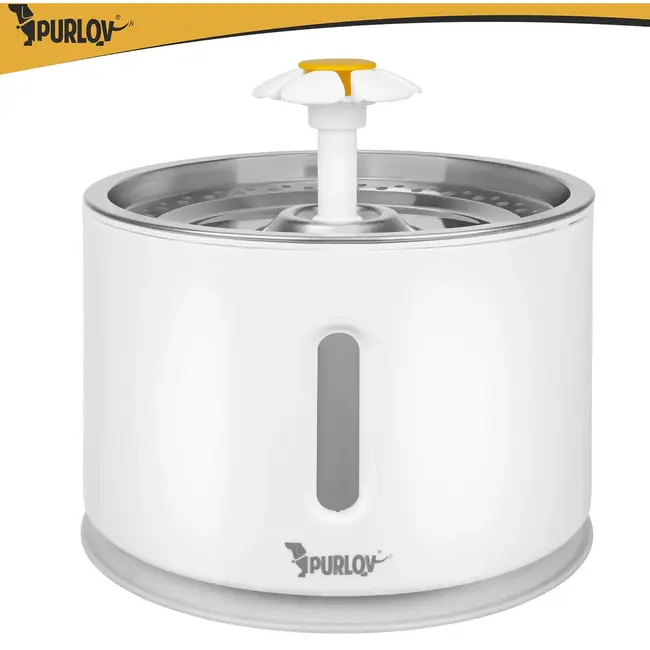 Purlov Drinkfontein voor Hond en Kat 2 l met Filtersysteem, Watercirculatie en USB Voeding voor Vers Drinkwater