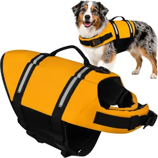 Purlov Honden Reddingsvest Maat L met Draaggreep, Verstelbare Band en Hoge Zichtbaarheid