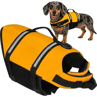 Purlov Honden Reddingsvest Maat M met Draaggreep, Verstelbare Band en Hoge Zichtbaarheid