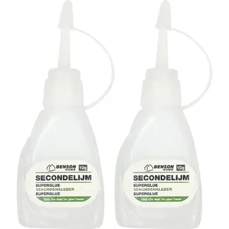 Benson Secondelijm - Oplosmiddelvrij - 10 gram - 2 stuks - Nauwkeurige dosering