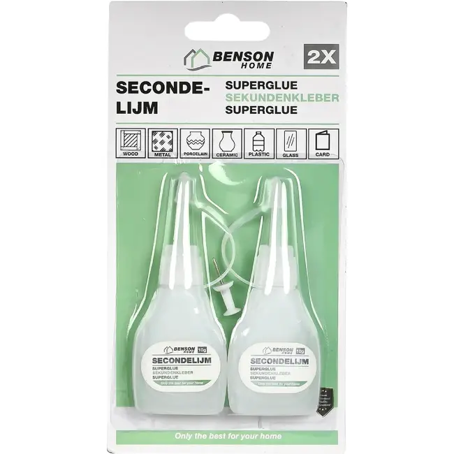 Benson Secondelijm - Oplosmiddelvrij - 10 gram - 2 stuks - Nauwkeurige dosering