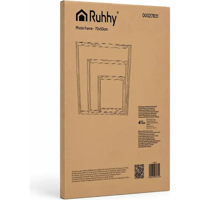 Ruhhy Grote Fotolijst 70 x 50 cm voor Foto's, Posters, Certificaten en Wanddecoratie