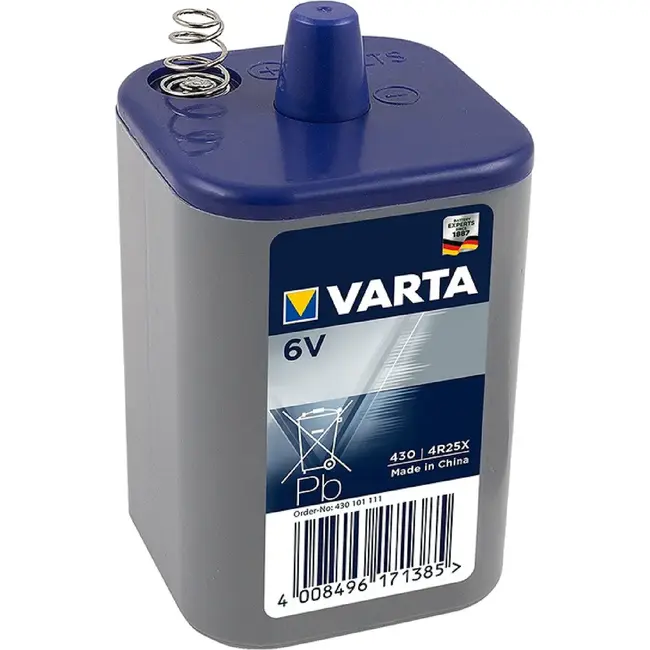 Varta 6V Blokbatterij 4R25X met Veercontact voor Alarmen en Verlichting