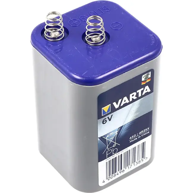 Varta 6V Blokbatterij 4R25X met Veercontact voor Alarmen en Verlichting