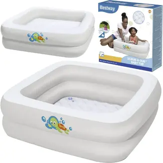 Bestway Opblaasbaar Babybadje 86x86x25 cm - Perfect voor Reizen en Thuis