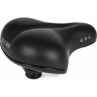 Selle Comfortabel fietszadel met gel en vering - unisex - zwart - 22x25 cm