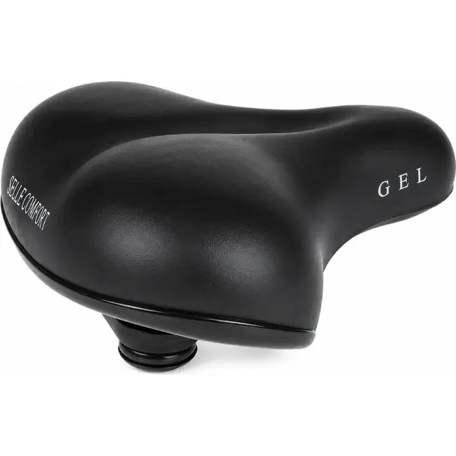 Selle Comfortabel fietszadel met gel en vering - unisex - zwart - 22x25 cm
