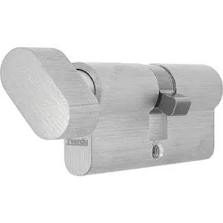 Tvardy Knopcilinder 45G/50 mm met 3 sleutels en bevestigingsschroef voor deuren