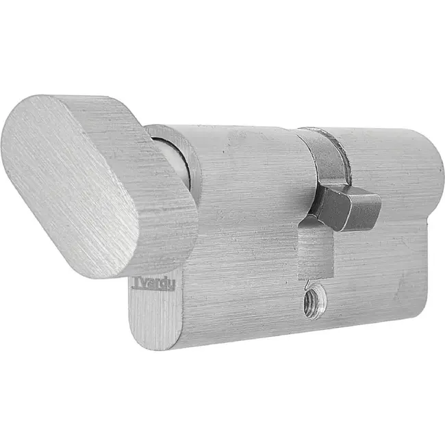 Tvardy Knopcilinder 30/30G mm met 3 sleutels en bevestigingsschroef voor deuren