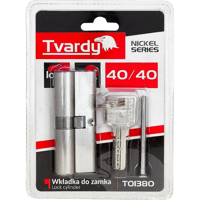Tvardy Knopcilinder 40/40 mm in geborsteld nikkel met bevestigingsschroef voor deuren
