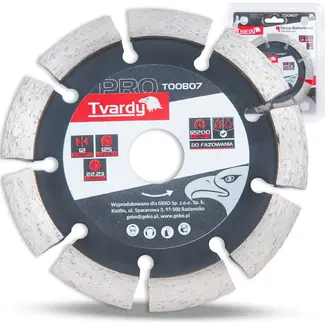 Tvardy Diamantfrees schijf 125 x 12 x 22,23 mm voor nat en droog afschuinen van beton en steen