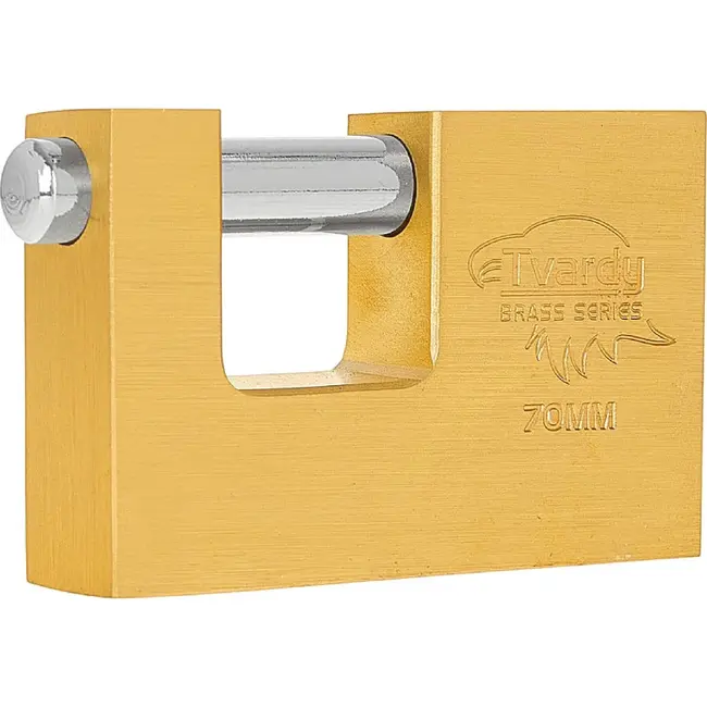 Tvardy Messing discusslot 70 mm met afgeschermde geharde sluitpen en 3 sleutels