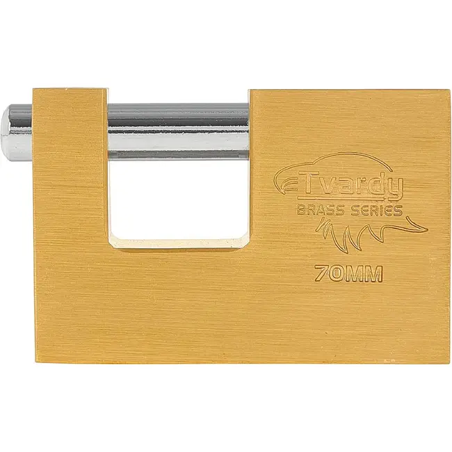 Tvardy Messing discusslot 70 mm met afgeschermde geharde sluitpen en 3 sleutels