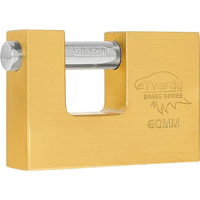 Tvardy Messing discusslot 60 mm met afgeschermde geharde sluitpen en 3 sleutels
