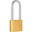 Tvardy Messing hangslot 40 mm met lange beugel en 3 sleutels voor lockers en poorten