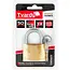 Tvardy Messing hangslot 50 mm met geharde beugel en 3 sleutels voor poorten en lockers