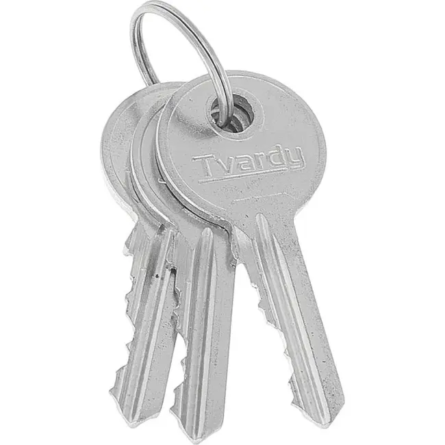 Tvardy Messing hangslot 40 mm met geharde beugel en 3 sleutels voor lockers en kisten