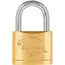 Tvardy Messing hangslot 40 mm met geharde beugel en 3 sleutels voor lockers en kisten