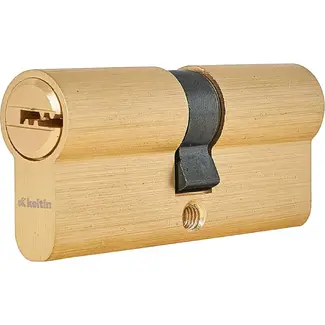 Keltin Cilinderslot 35/45 mm geborsteld messing met 3 sleutels en schroef voor montageklaar gebruik