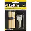 Keltin Cilinderslot 30/45 mm geborsteld messing met 3 sleutels en schroef voor eenvoudige montage