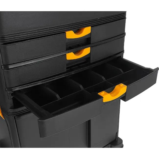 Keltin Gereedschapswagen 82 cm zwart met organizer, 4 laden, wielen en modulaire opbouw