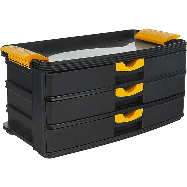 Keltin Gereedschapswagen 82 cm zwart met organizer, 4 laden, wielen en modulaire opbouw